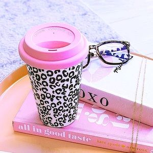 🆕🌿PINK LILY: Ceramic Leopard Mug